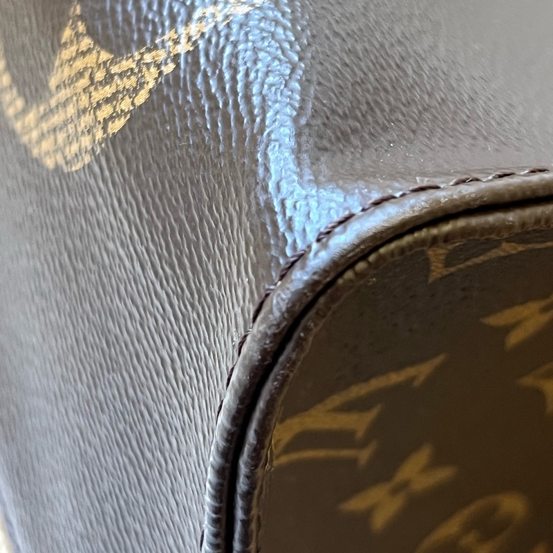 路易威登LV Onthego 棕色拼焦糖色 大老花 塗層帆布拼牛皮大號-18