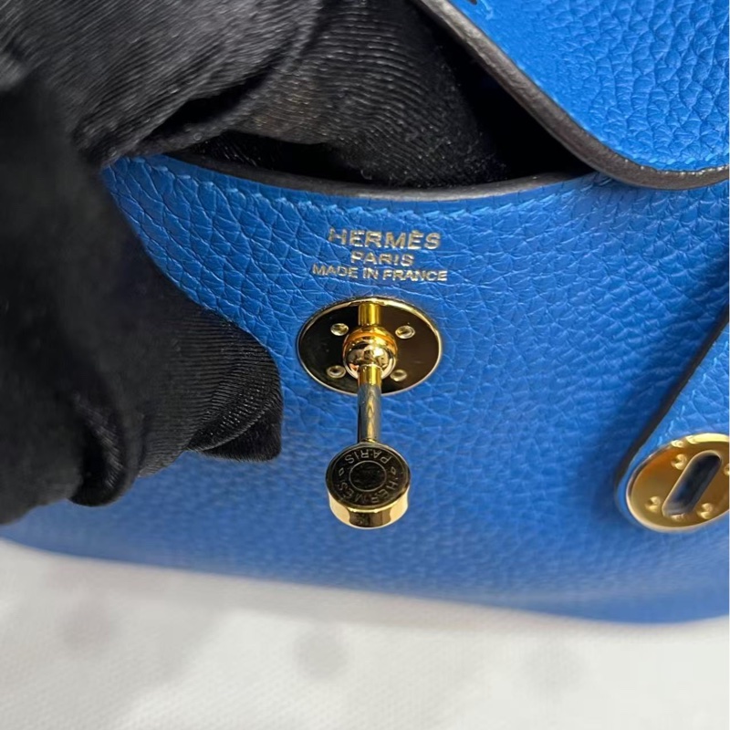 🌈Hermes💙Mini Lindy一代💙希臘藍色金扣🌟98新🌟TC皮🌟-1
