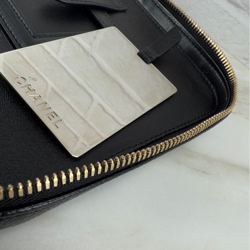 CHANEL FILIGREE Vanity Case 荔枝牛皮 黑色金鍊 相機包/ 化妝箱 手提/ 肩背/ 斜背-20