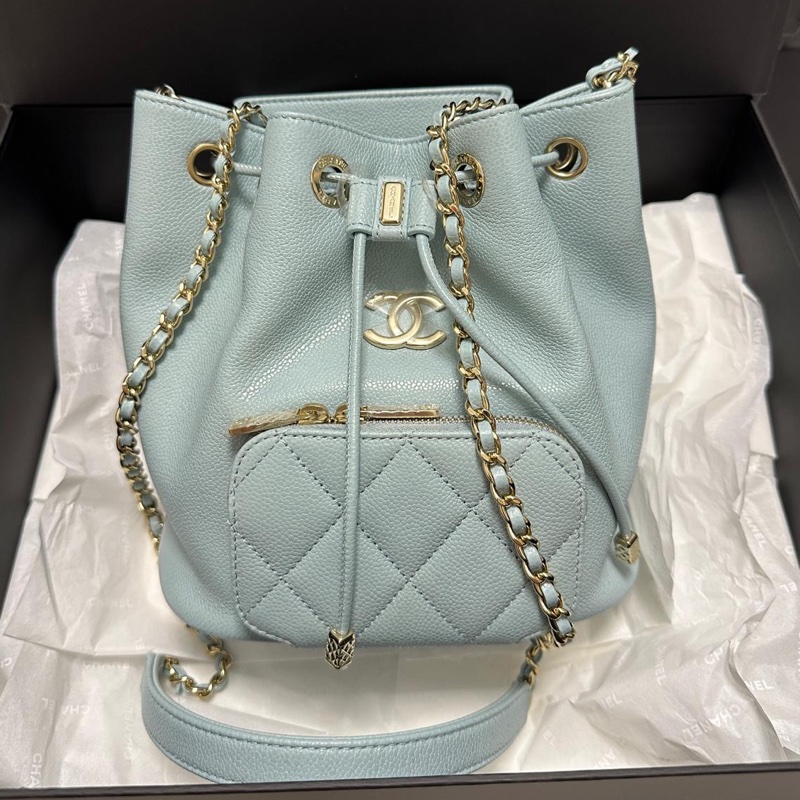 Chanel baby blue 水桶包-0