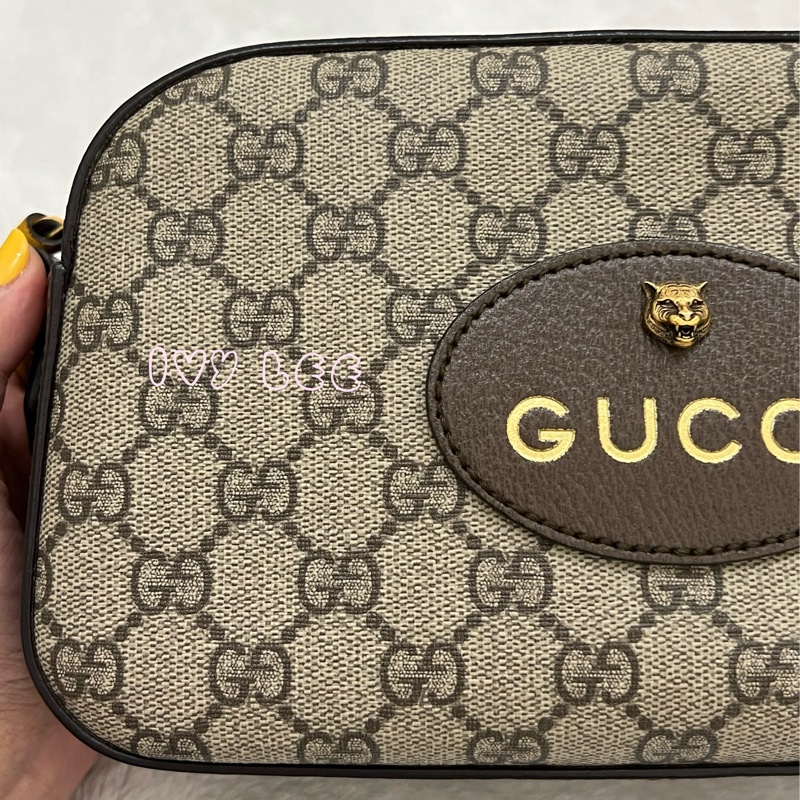 GUCCI 476467 綠紅綠織帶 經典老花虎頭相機包 斜背包  正品 二手精品-21