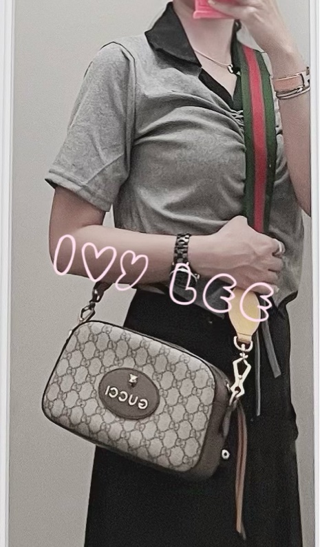 GUCCI 476467 綠紅綠織帶 經典老花虎頭相機包 斜背包  正品 二手精品-29