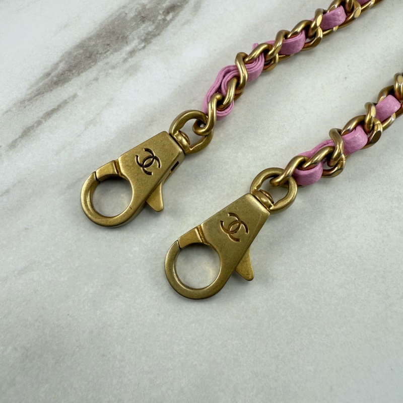 香奈兒CHANEL 23P Coco Handle 荔枝牛皮 粉色/紫丁香粉 手柄 手提/ 肩背/ 斜背包-17