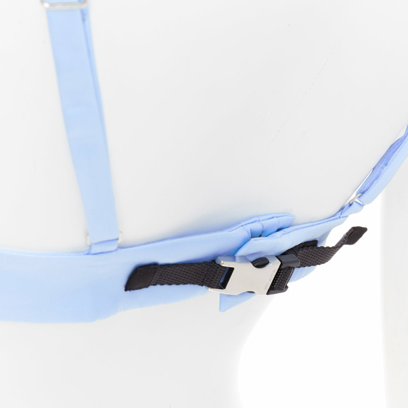 PRADA Re-Nylon light blue triangle logo plunge crop top bustier bralette IT38 XS-1