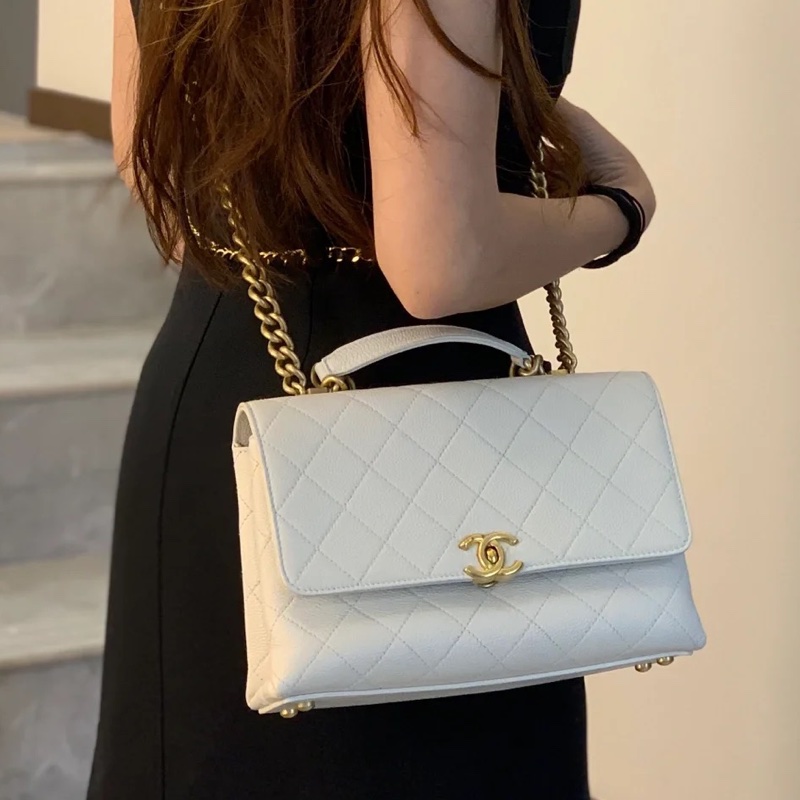 99新🆕Chanel白金荔枝紋Affinity翻蓋菱格手提斜挎單肩包-0