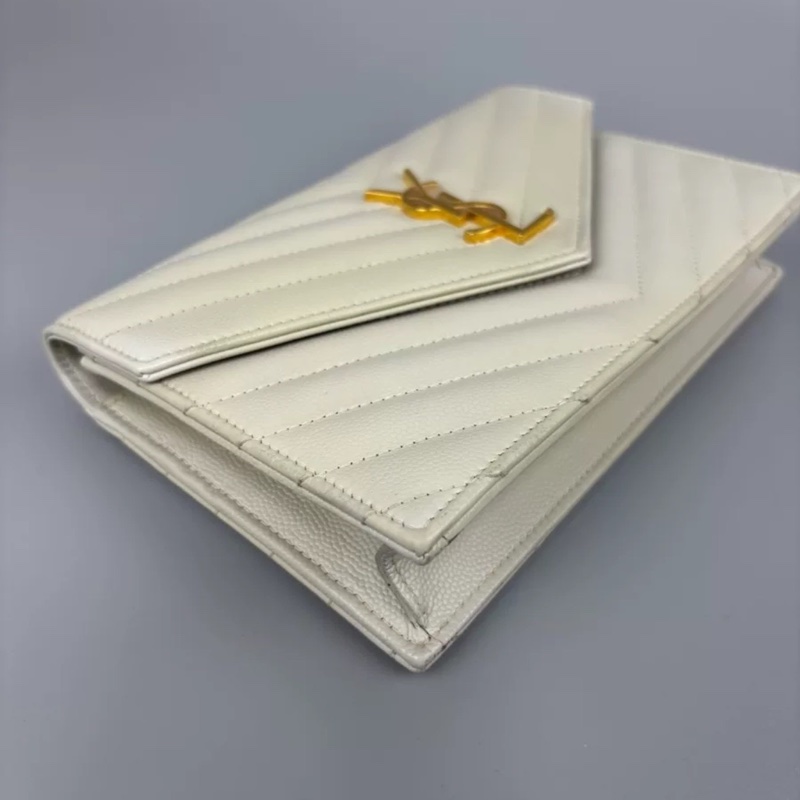 98新🆕Ysl聖羅蘭白金ENVELOPPE迷你魚子醬信封woc鏈條单肩斜挎包-15
