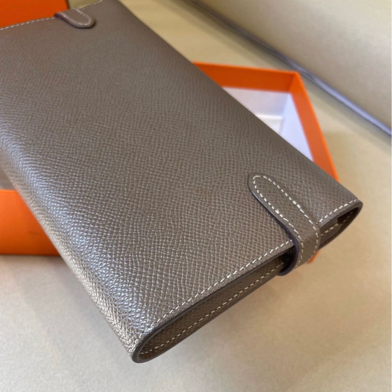 🌈Hermes🧡Kelly Wallet🧡大象灰銀扣🌟99新🌈已配肩帶🧡有盒🌟Epsom皮🌟-5