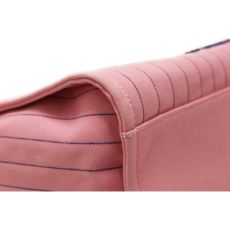 Chanel Pink Pinstripe Canvas Medium Deauville Shopping Tote-13