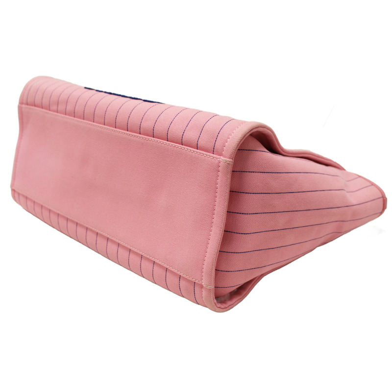 Chanel Pink Pinstripe Canvas Medium Deauville Shopping Tote-16
