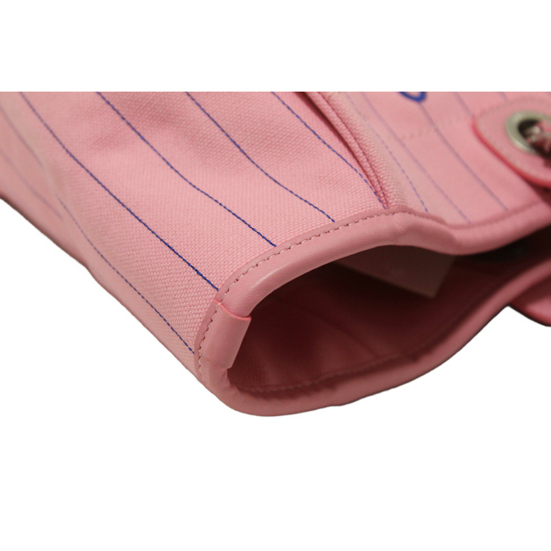 Chanel Pink Pinstripe Canvas Medium Deauville Shopping Tote-20