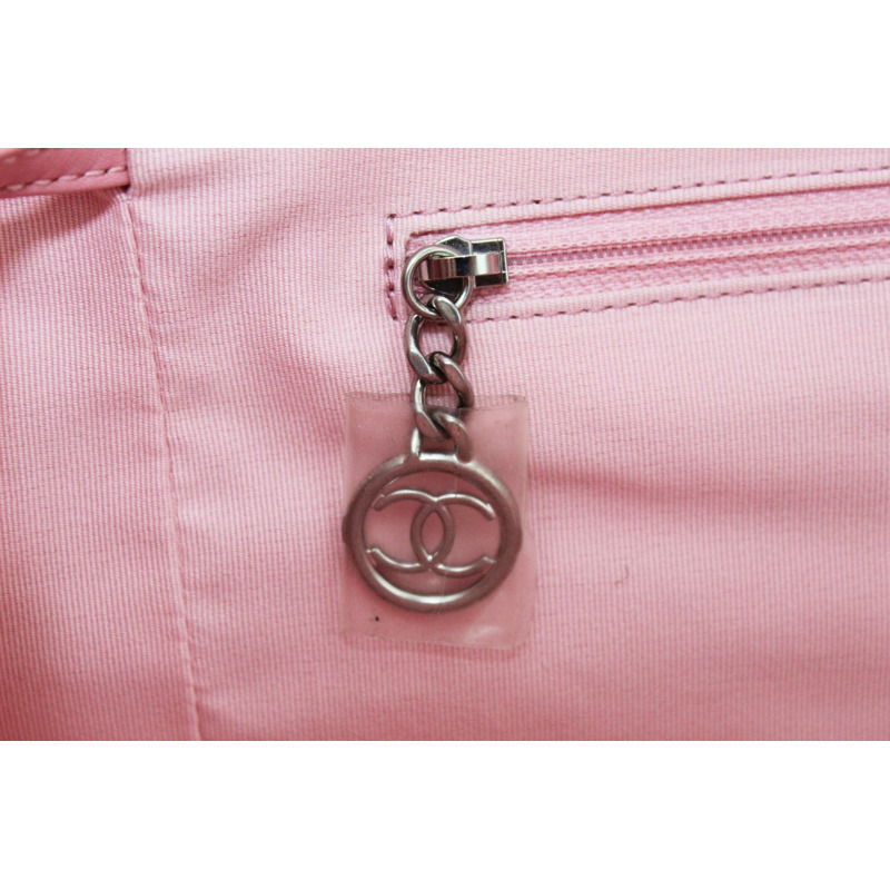 Chanel Pink Pinstripe Canvas Medium Deauville Shopping Tote-26