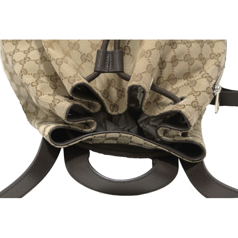 Gucci Beige GG Canvas Drawstring Medium Backpack 449175-7