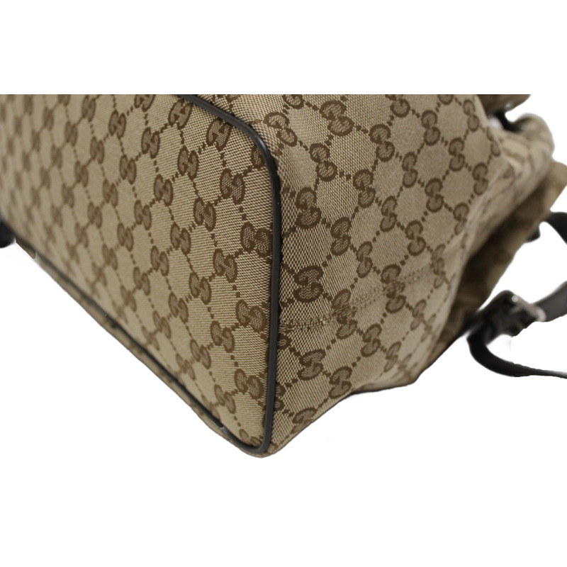 Gucci Beige GG Canvas Drawstring Medium Backpack 449175-11