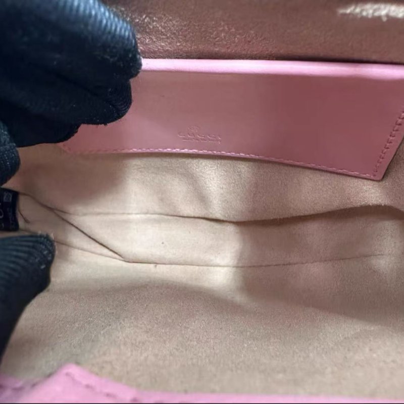 Gucci Jackie1961迷你全皮粉色 半月包斜背包19*3*13cm 配件塵袋盒子 全新帶膜-2