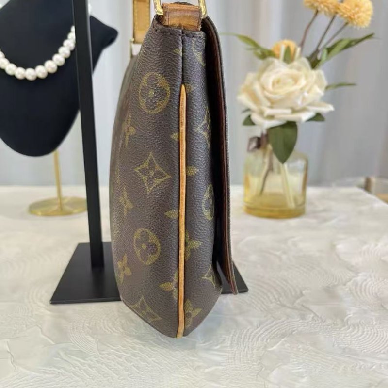 LV 老花橫版中古王菲包 99年 98新 25*18*5 配件塵袋-5