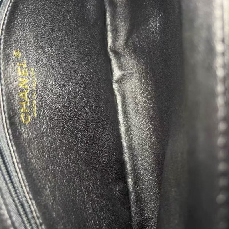 Chanel 埃及系列 黑金羊皮古巴大logo 翻蓋鍊條包 98新 26.5*16.5*5 配件齊全-2