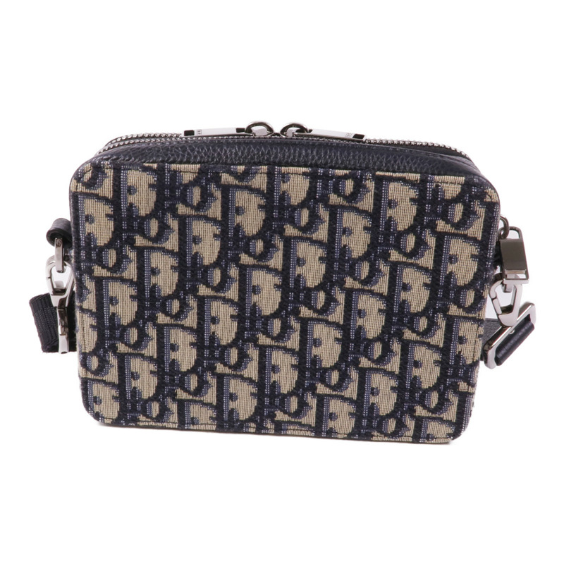 Dior 帆布Oblique銀扣肩背袋-1