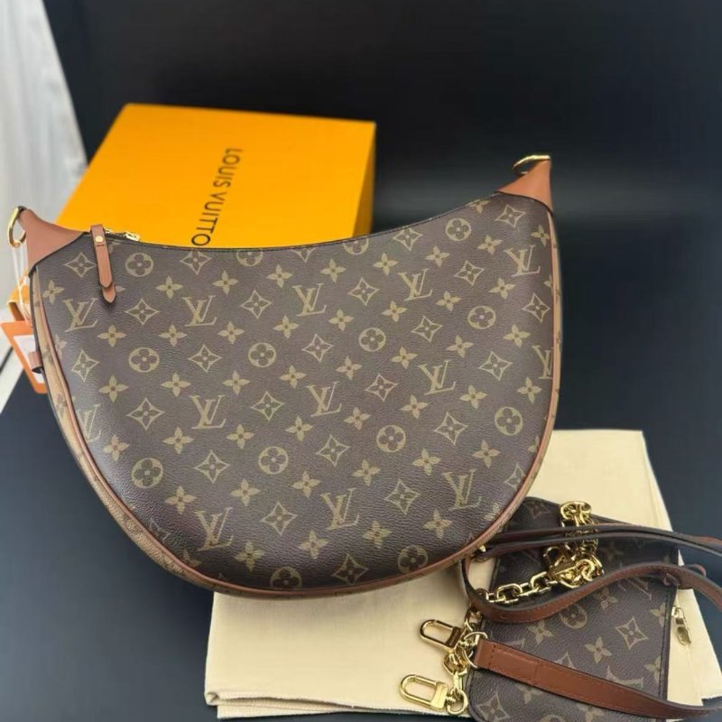 LV 芯片款大月亮碗豆包 全新 配件塵袋盒子-0