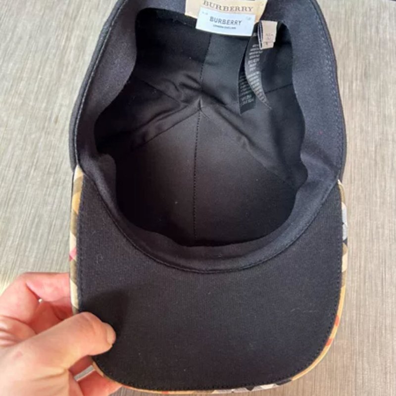 Burberry黑色刺繡字母棒球帽 戴一次閒置 尺寸m 帽圍57cm-4