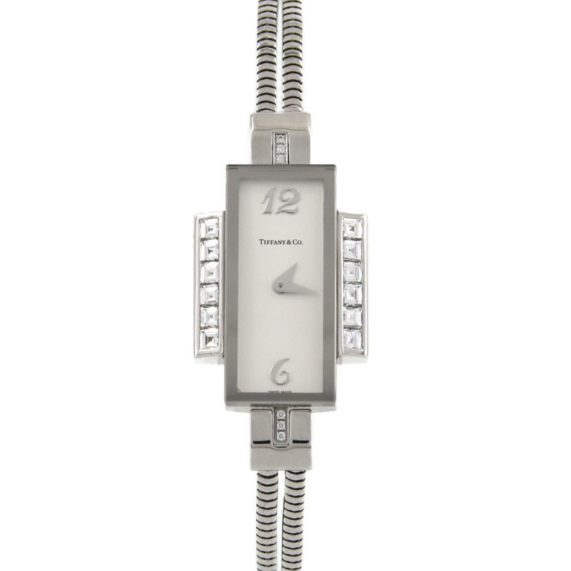 蒂芬妮雞尾酒腕錶，白金款 Baguette D，18675293，石英腕錶-0
