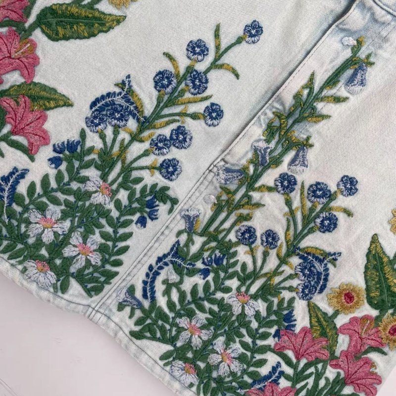 Gucci 花卉牛仔短裙 38號 非常新-1