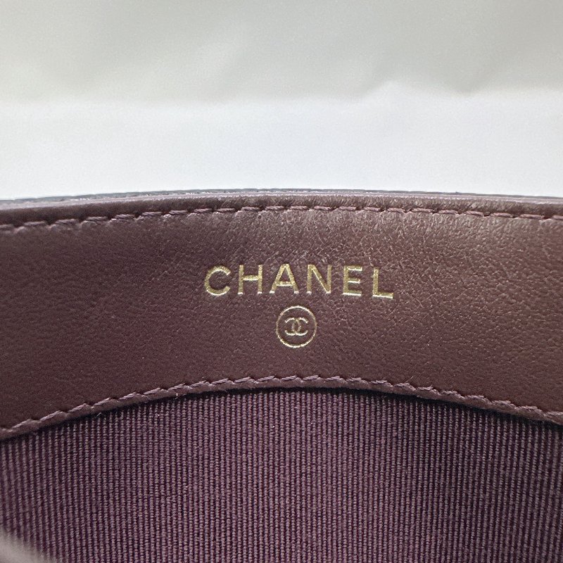 CHANEL 經典黑金荔枝牛卡片夾-5