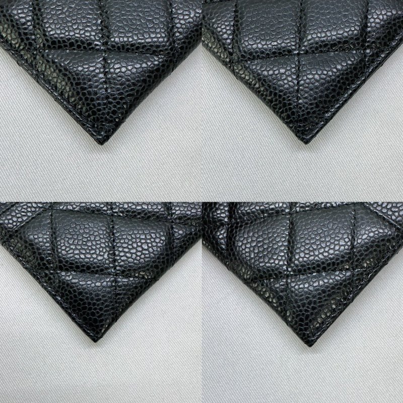 CHANEL 經典黑金荔枝牛卡片夾-8