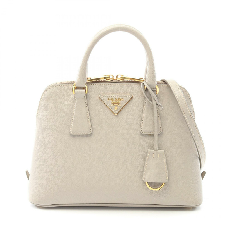 PRADA 2Way 肩背包 BL0838 Saffiano 皮革 灰色 二手 女款-0