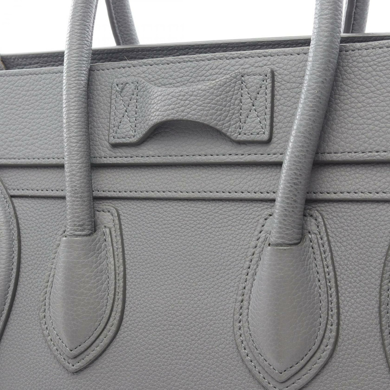 CELINE Luggage 微型購物手提包 167793 皮革 灰色 二手 女士-11