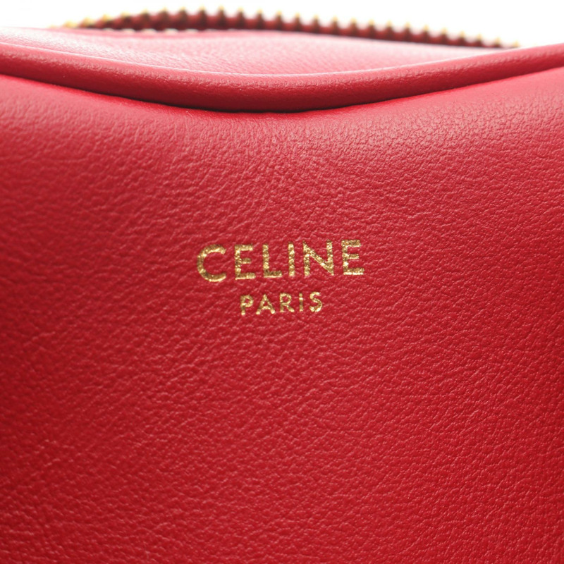 CELINE 心型中型單肩包斜背包皮革紅色二手女款-3