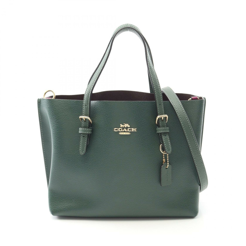 COACH MOLLIE TOTE 25 單肩手提包 H22200 皮革 綠色 二手 女士-0