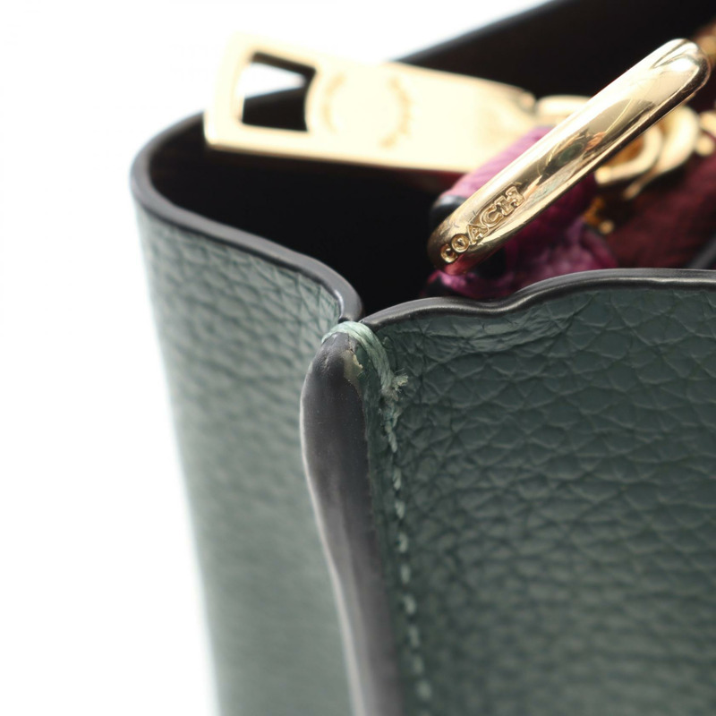 COACH MOLLIE TOTE 25 單肩手提包 H22200 皮革 綠色 二手 女士-5
