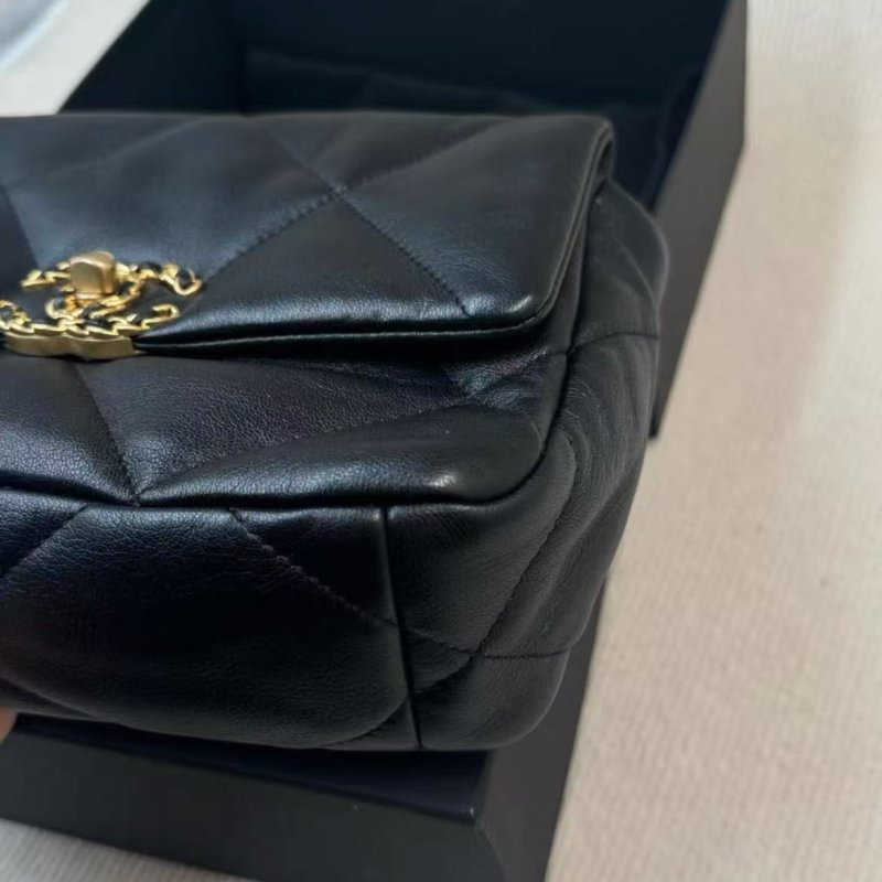 chanel 黑金 19bag小號 芯片款26x9x16 23 全新可送禮-5