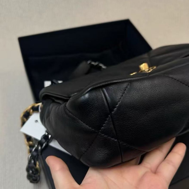 chanel 黑金 19bag小號 芯片款26x9x16 23 全新可送禮-6