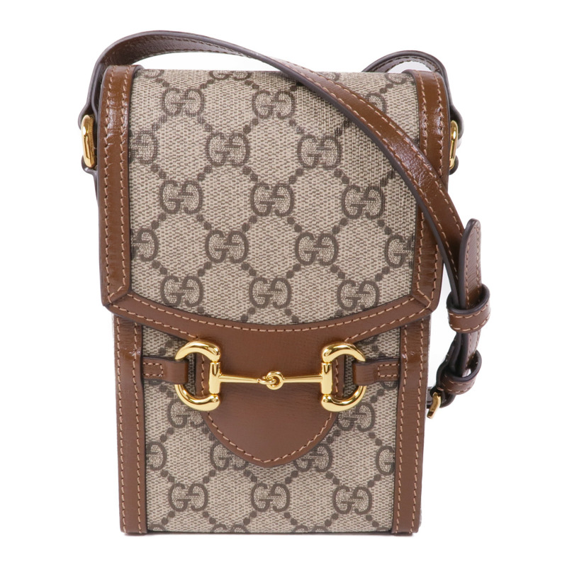 GUCCI 塗層帆布Horsebit 1955 Mini Bag金扣肩背袋-0