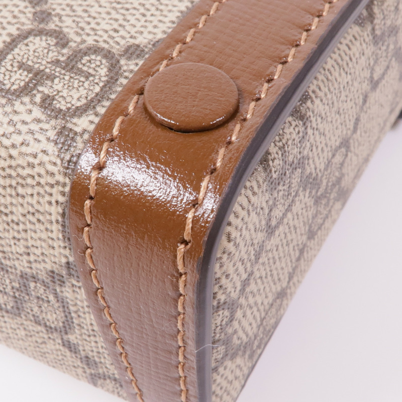 GUCCI 塗層帆布Horsebit 1955 Mini Bag金扣肩背袋-7