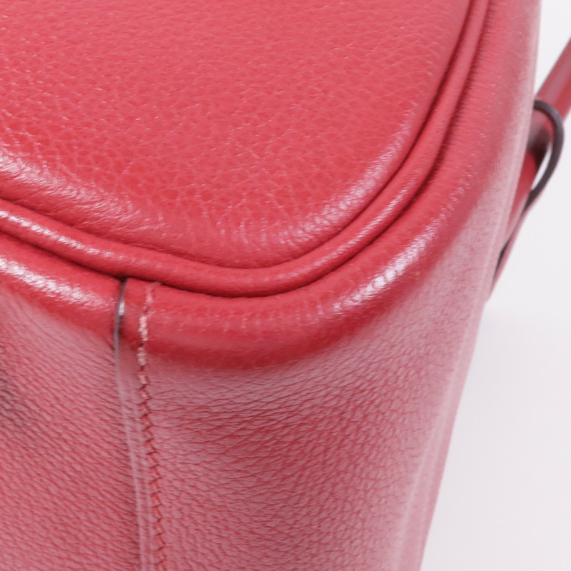 HERMES Clemence皮革Lindy 30銀扣肩背袋Rouge Casaque-5
