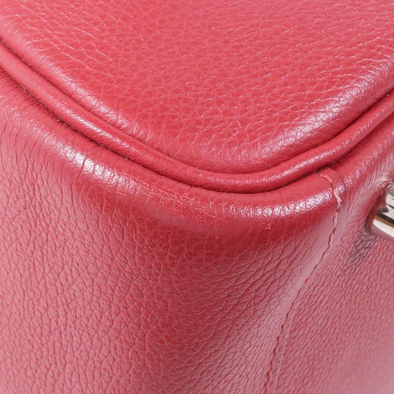 HERMES Clemence皮革Lindy 30銀扣肩背袋Rouge Casaque-6