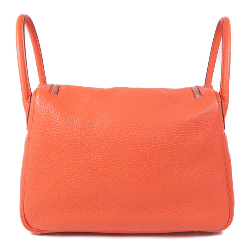 HERMES Clemence皮革Lindy 30銀扣手挽肩背兩用袋Rouge Pivoine-1