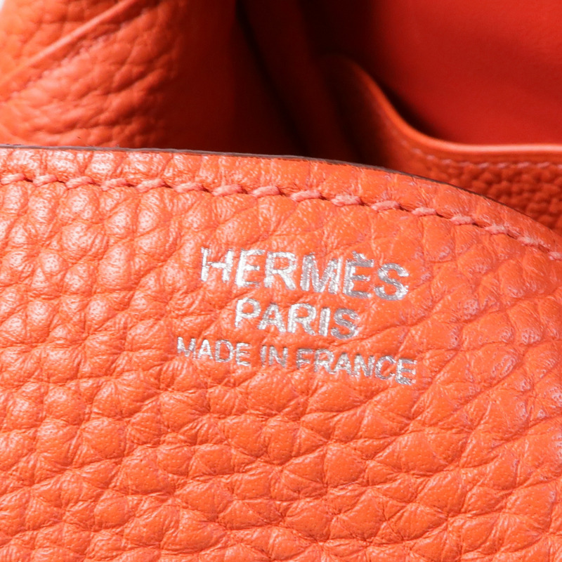 HERMES Clemence皮革Lindy 30銀扣手挽肩背兩用袋Rouge Pivoine-11