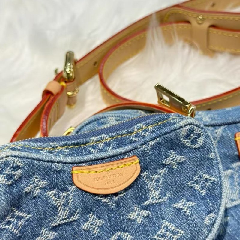 Lv Denim REMIX 系列 丹寧牛仔子母碗豆包 中號 配件盒子塵袋購證-2