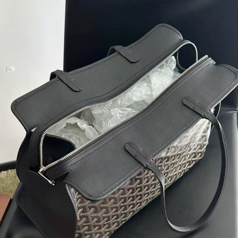 goyard 黑色老花hardy手提拉鍊tote 99新 配件子包.版墊-2