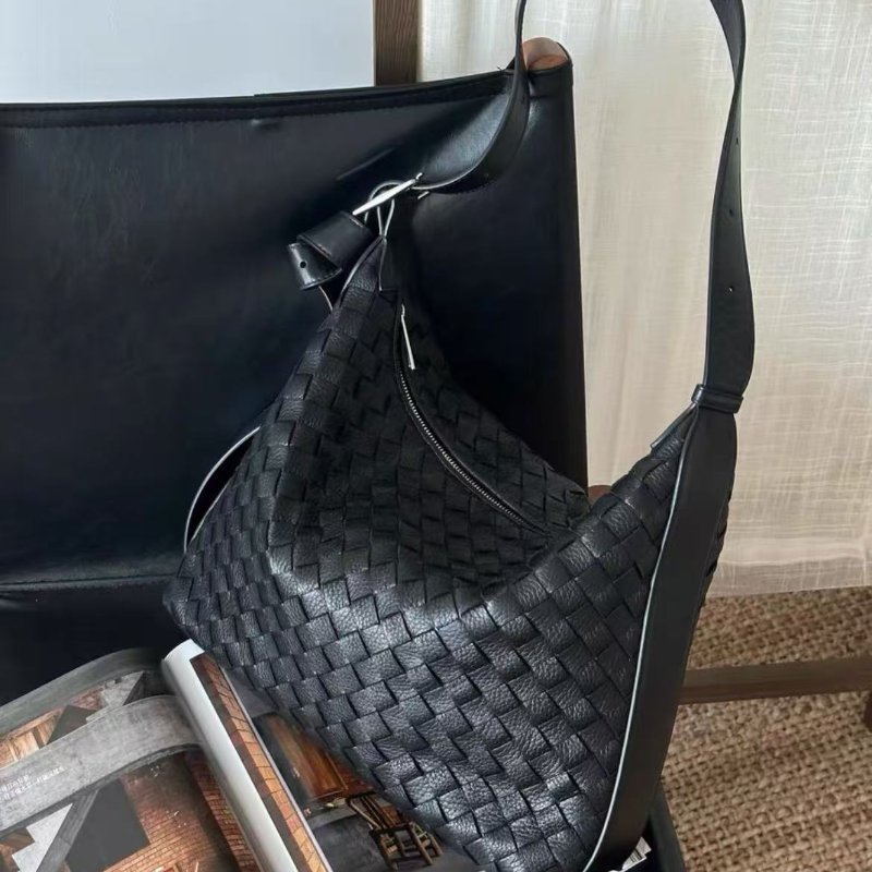 bv traveller黑色鹿皮hobo編織腋下肩背包 35×29.5×8.5cm 99新 配件塵袋-2