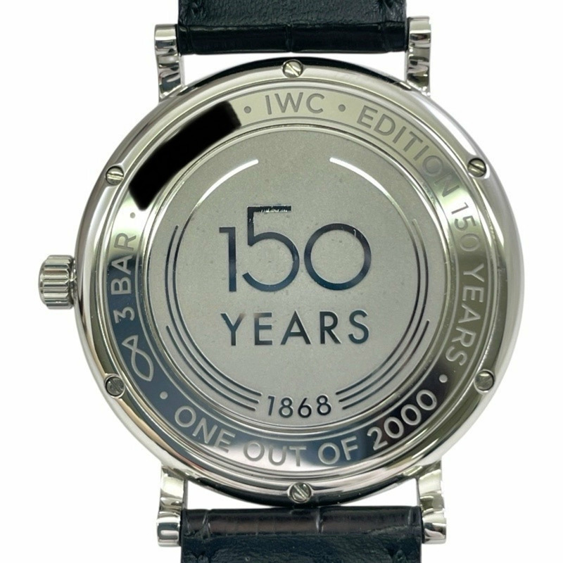 IWC 萬國錶柏濤菲諾系列 IW356518 不鏽鋼皮革男錶,150 週年限量版 2000 枚,藍色錶盤-7
