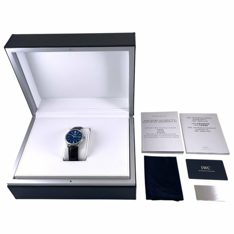 IWC 萬國錶柏濤菲諾系列 IW356518 不鏽鋼皮革男錶,150 週年限量版 2000 枚,藍色錶盤-11