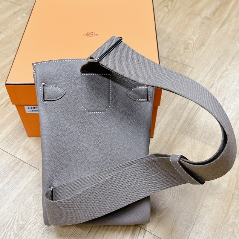 愛馬仕 Hermes Hac A Dos小號 全新 林俊傑昆凌同款背包 大象灰 經典包 男包女包 男生女生都很都好看-3