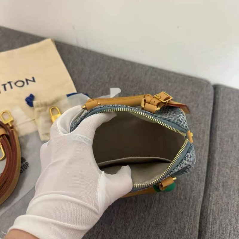 Lv speedy 18 丹寧牛仔棋盤格 3D系列 男女同款 全新 配件齊全-1