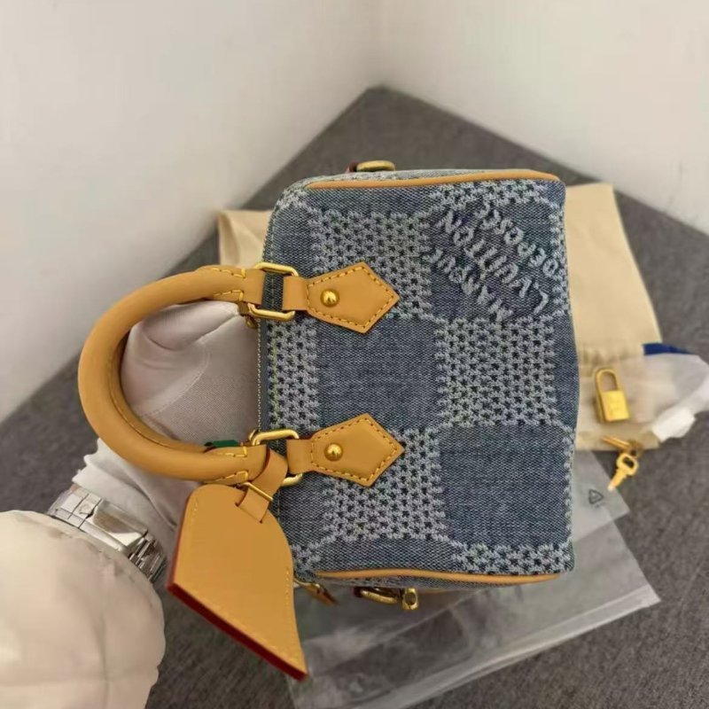 Lv speedy 18 丹寧牛仔棋盤格 3D系列 男女同款 全新 配件齊全-2