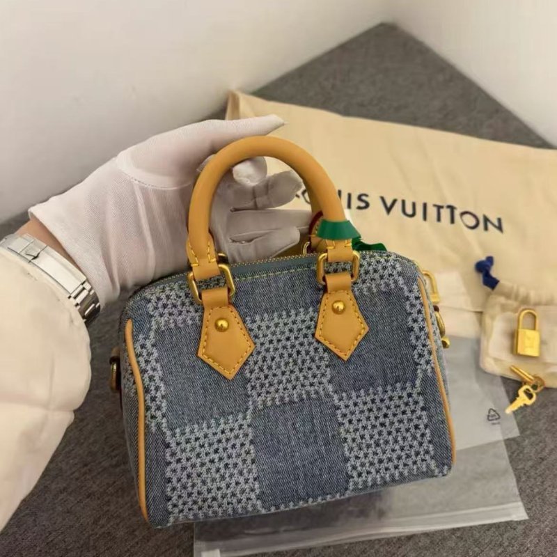Lv speedy 18 丹寧牛仔棋盤格 3D系列 男女同款 全新 配件齊全-5