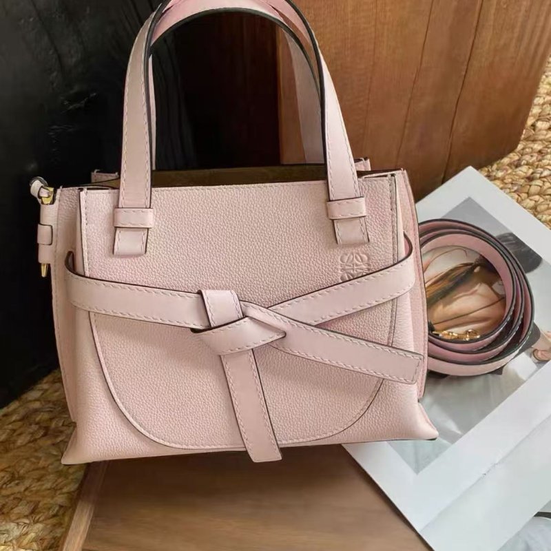 loewe 櫻花粉金扣gate top handle小號 迷你斜背手提包 18*25.2*10cm，配件塵袋-3